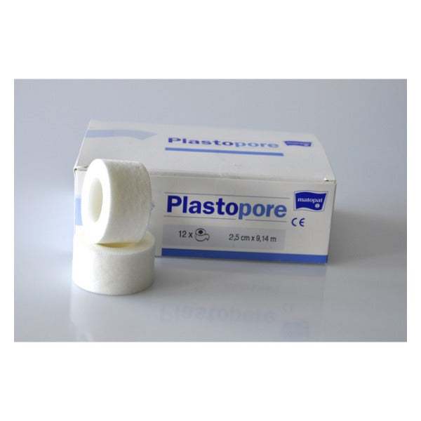 Plastopore Vliesheftpflaster hypoallergen, 2.5 cm x 9.14 m – 12 Stück