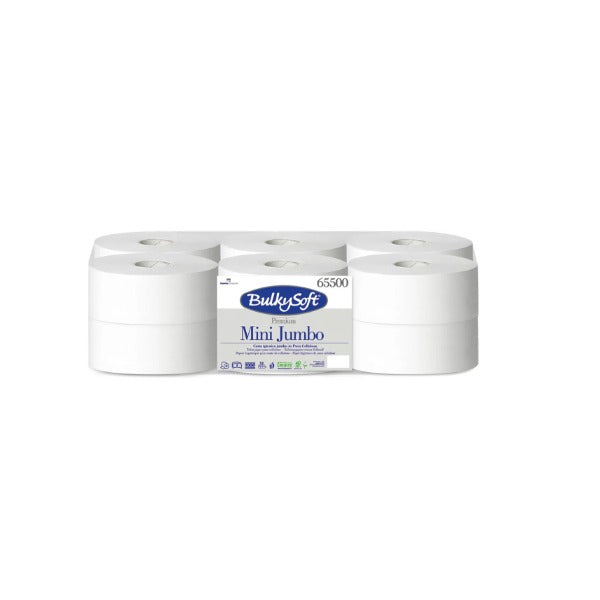 Bulkysoft Premium Toilettenpapier Mini Jumbo -12 Rollen (2-lagig)