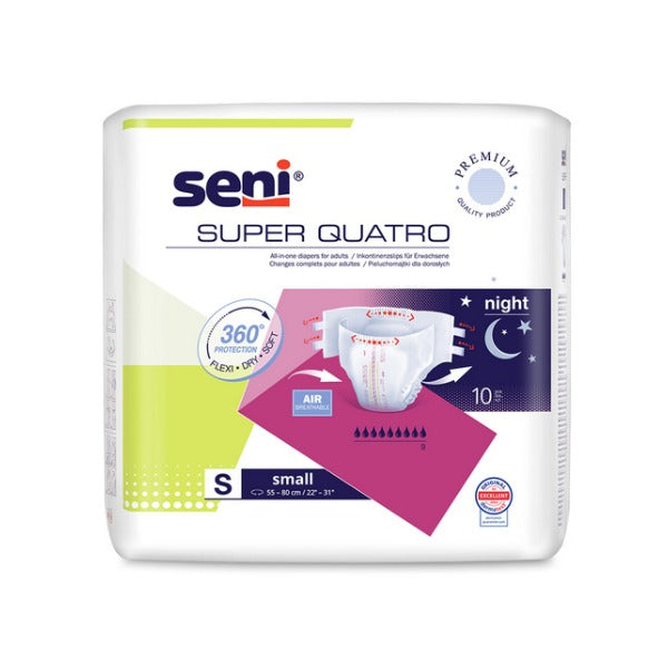 Seni Super Quatro Small 55–80 cm, Inkontinenzslips – 120 Stück