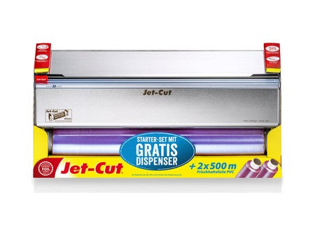 Jet-Cut Inox Starter-Set mit Frischhaltefolie und Edelstahl-Spender