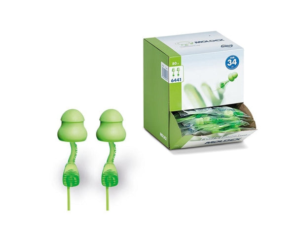 Gehörschutzstöpsel TWISTERS, 34 dB, mit Kordel, grün – 80 Paar