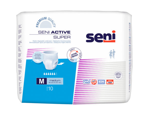 Seni Active Super Medium, blau, 10 Stück – Einzelpackung