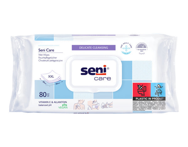 Feuchtpflegetücher Seni Care, blau, 80 Stück – Einzelpackung