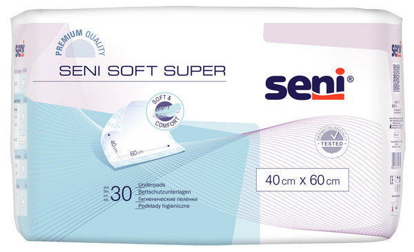 Krankenunterlagen Seni Soft Super 40 x 60 cm, hellblau, 30 Stück – Einzelpackung