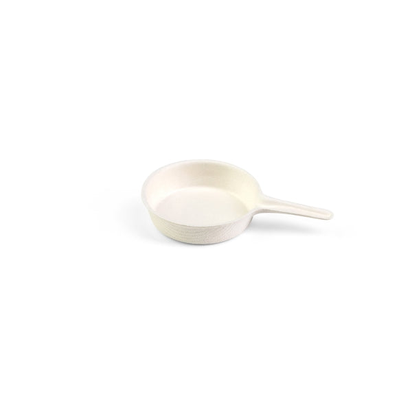 Mini Schale Pfanne Bagasse, weiss, 92 x Ø56 x h15 mm