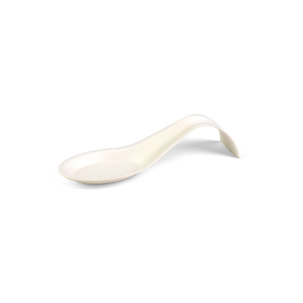 Amuse-Löffel Bogen Bagasse, weiss, 123 x 42 x h27 mm