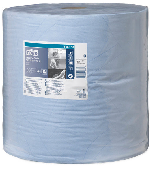 Mehrzweck-Papierwischtücher Tork Premium extra stark Maxi – W1 System, Zellstoff, 2-lagig, blau, 37 × 34 cm, 1000 Blatt = 340 m