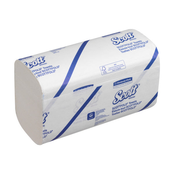 Kimberly-Clark Scott Scottfold Handtuch, M-Falzung, 1-lagig, weiss, 20,6 × 31,5 cm – 4375 Blatt (25 x 175)