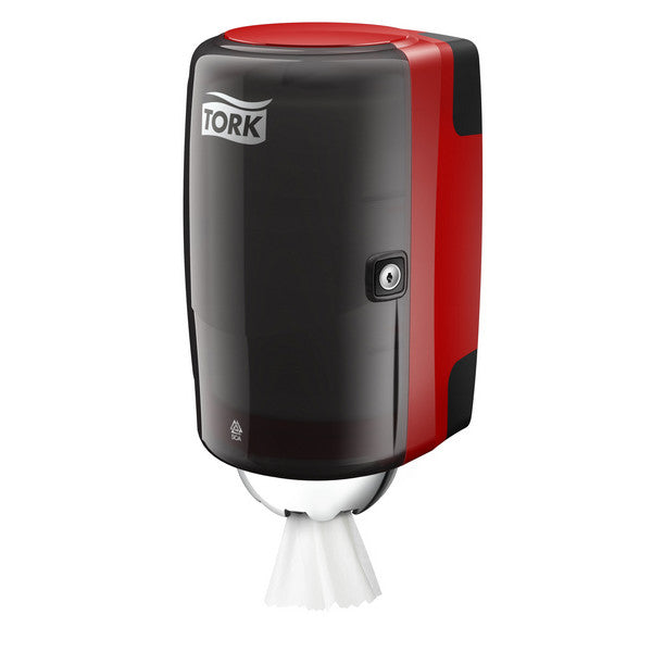 Tork Performance Innenabrollungsspender Mini M1, Kunststoff, schwarz/rot – 1 Stück