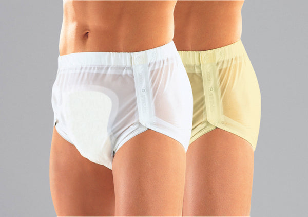 SUPRIMA PVC-Slip, seitlich knöpfbar, gelb, Grösse M – 1 Stück