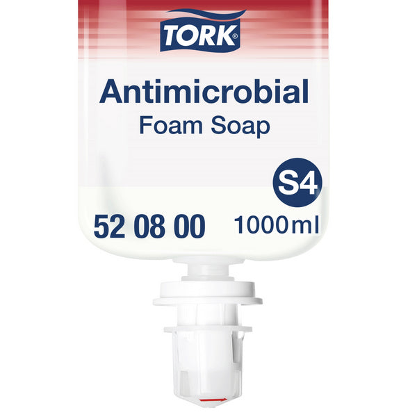 Schaumseife Tork Premium S4 zur Händedekontamination, unparfümiert, 1000 ml – 6 Flaschen