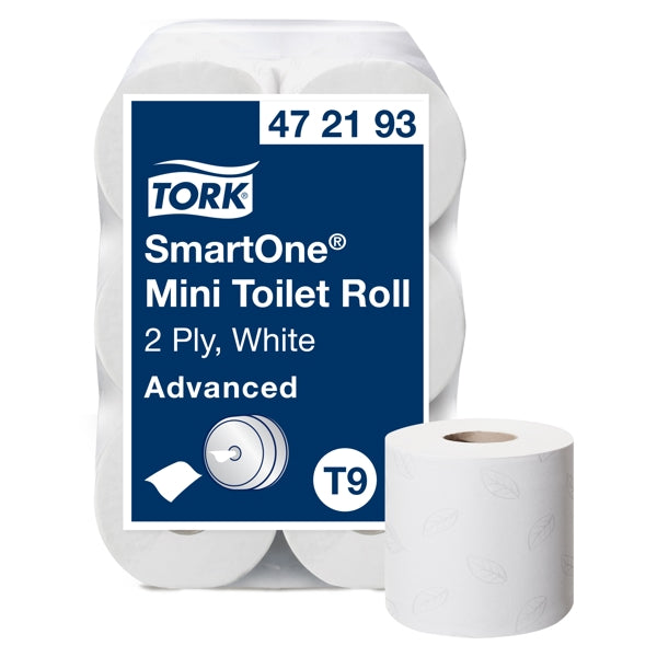 Toilettenpapier Tork Advanced SmartOne Mini – T9 System, Mix, 2-lagig, weiss, 620 Blatt, 111 m