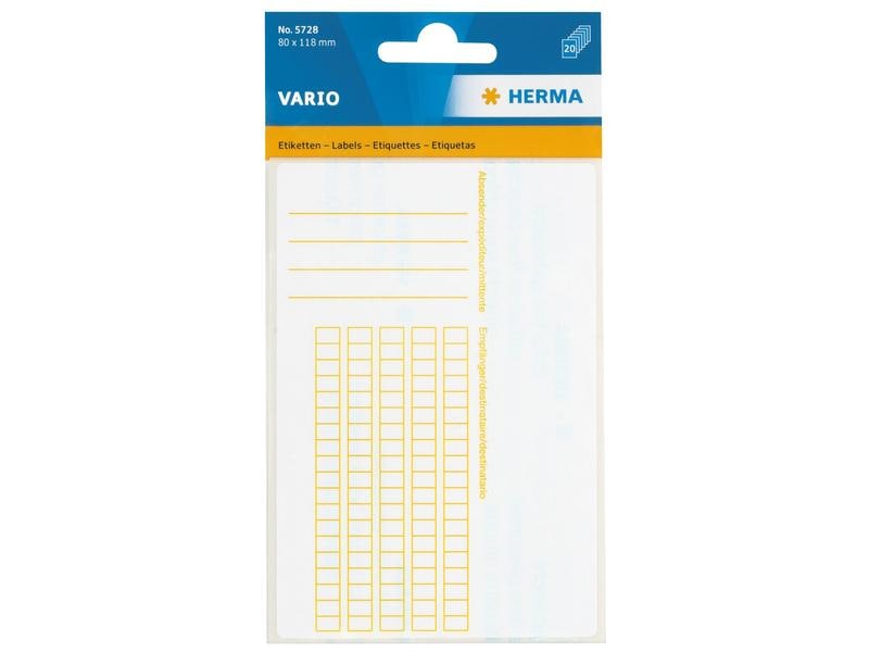 Paketadress-Etiketten HERMA 5728, 80 × 118 mm, weiss