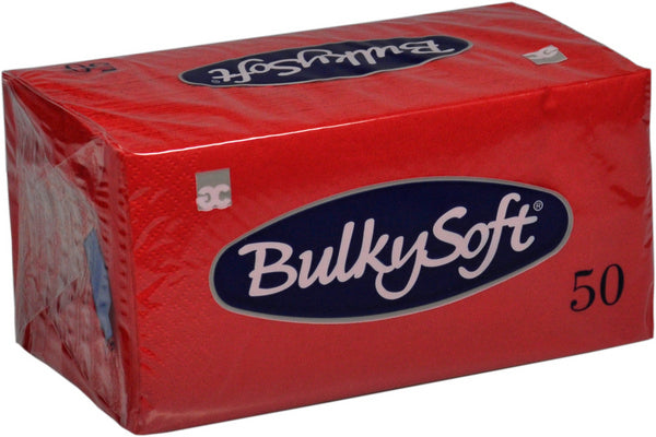 Servietten Bulkysoft 33 × 33 cm, 1/8-Kopffalzung, Rot