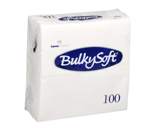 Servietten Bulkysoft 40 × 40 cm, 2-lagig, 1/8-Kopffalzung, Weiss