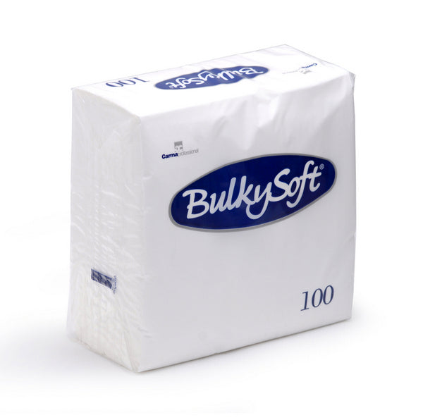 Servietten Bulkysoft 40 × 40 cm, 3-lagig, 1/4-Falzung, Weiss
