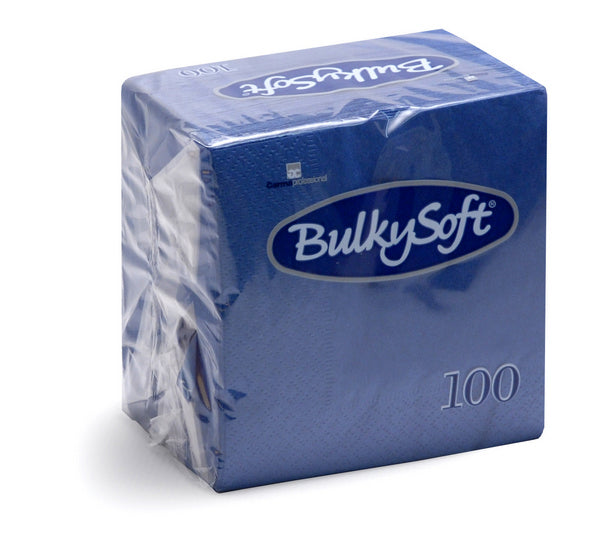 Servietten Bulkysoft 40 × 40 cm, 3-lagig, 1/4-Falzung, Blau