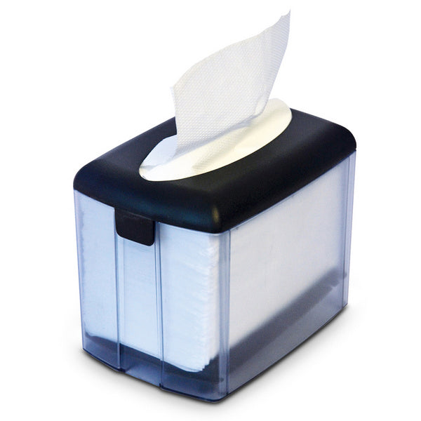 Bulkysoft System One Serviettenspender Tisch, transparent/grau, 148 × 188 × 130 mm – 1 Stück