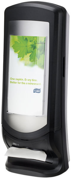 Serviettenspender Tork Xpressnap – N4 System, Kunststoff, schwarz, H 622 × B 235 × T 235 mm, für ca. 1100 Servietten
