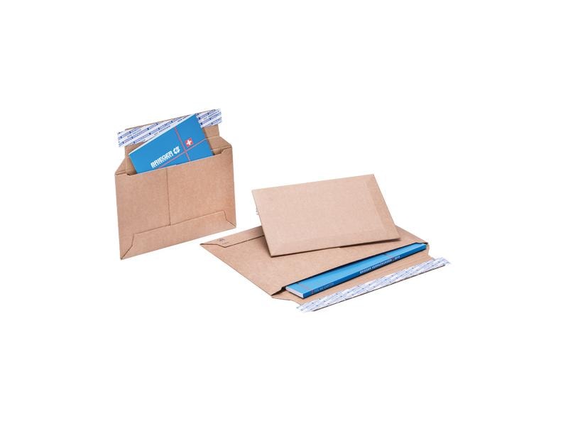 Versandtasche aus Wellkarton BRIEGER B5, 176 × 246 mm, braun