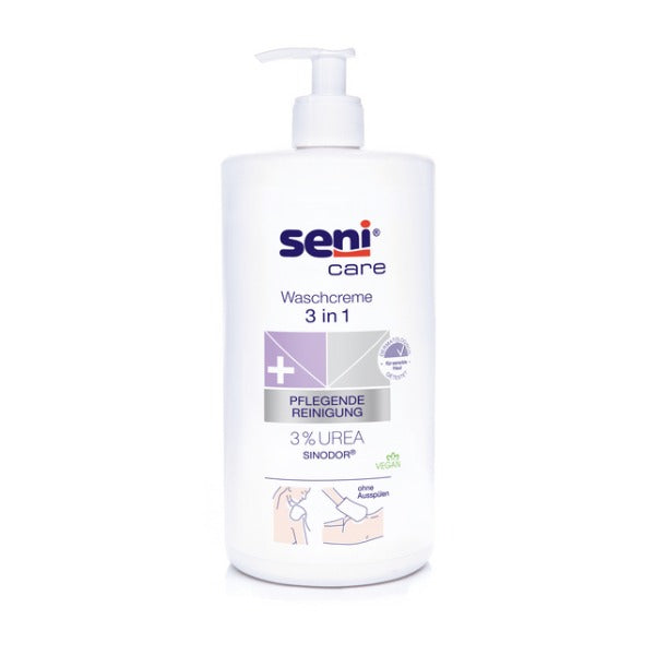 Waschcreme Seni Care 3in1 3% Urea, 1 Liter, 6 Stück – 1 Karton