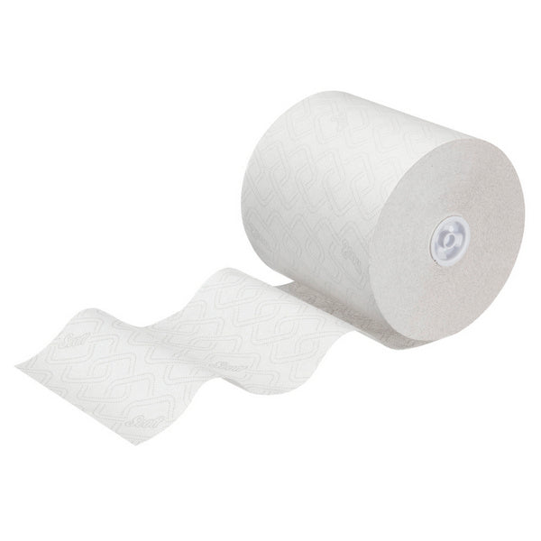 Kimberly-Clark Scott Essential Handtuchrolle, 1-lagig, weiss, 19,8 cm × 350 lfm – 6 Rollen