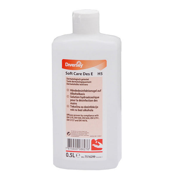Händedesinfektionsgel Soft Care Des E, unparfümiert, farblos, 500 ml