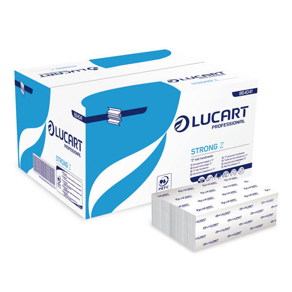 Lucart Strong Z-Falz Handtuch, Zellstoff, 2-lagig, 22,5 × 24 cm – 3000 Blatt