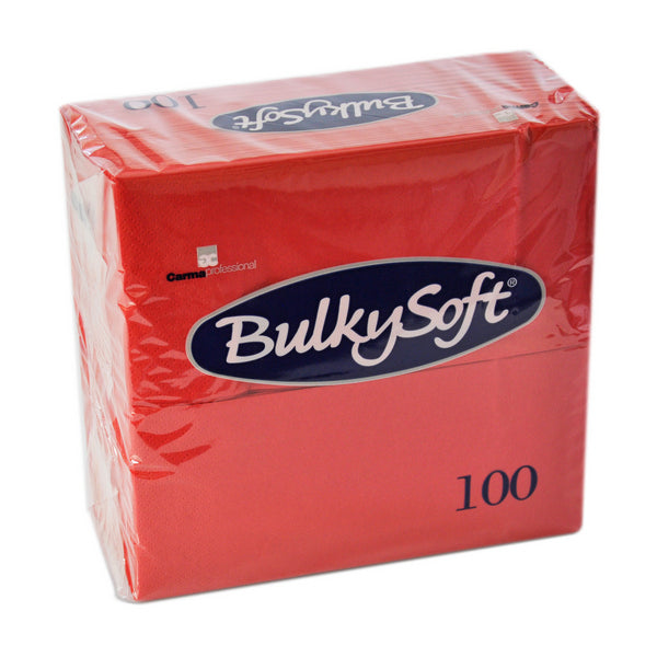 Servietten Bulkysoft 40 × 40 cm, 2-lagig, 1/8-Kopffalzung, Rot