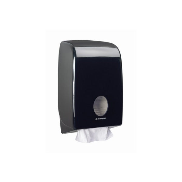 Kimberly-Clark Aquarius Handtuchspender Interfold, schwarz, 399 × 265 × 140 mm – 1 Stück