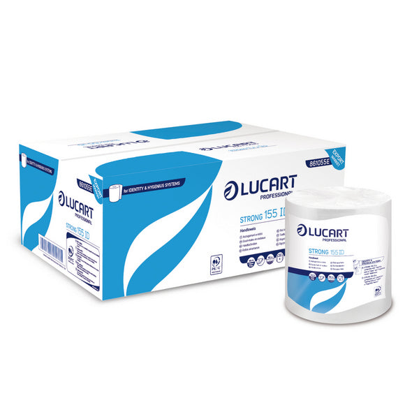 Lucart Strong 155 ID Handtuchrolle, Zellstoff, 2-lagig, 585 Blatt – 6 Rollen