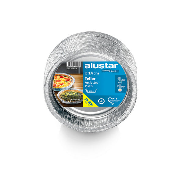 Alustar Aluminium-Förmli, silber, Ø 138 × 20 mm – 350 Stück
