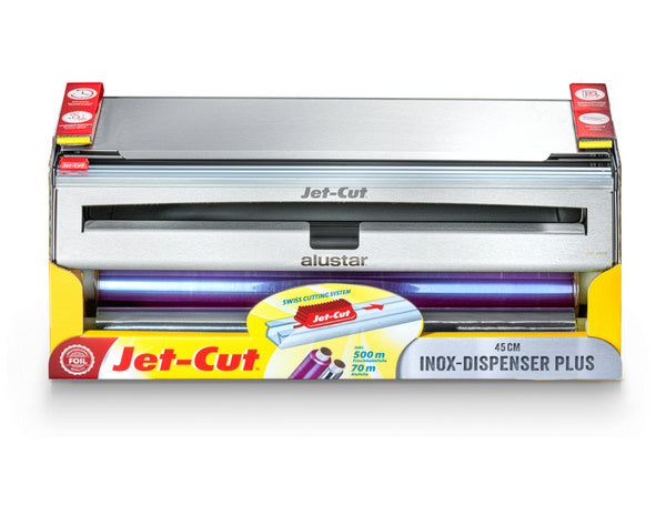 Jet-Cut Inox Starter-Set Dispenser 45 cm inkl. 1 Rolle 500 m Jet-Cut und 1 Rolle 70 m Alustar – 1 Stück