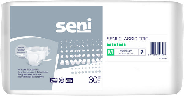 Seni Classic Trio M, Inkontinenzslip geschlossen, grün – 90 Stück