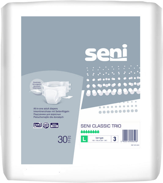 Seni Classic Trio L, Inkontinenzslip geschlossen, grün – 60 Stück