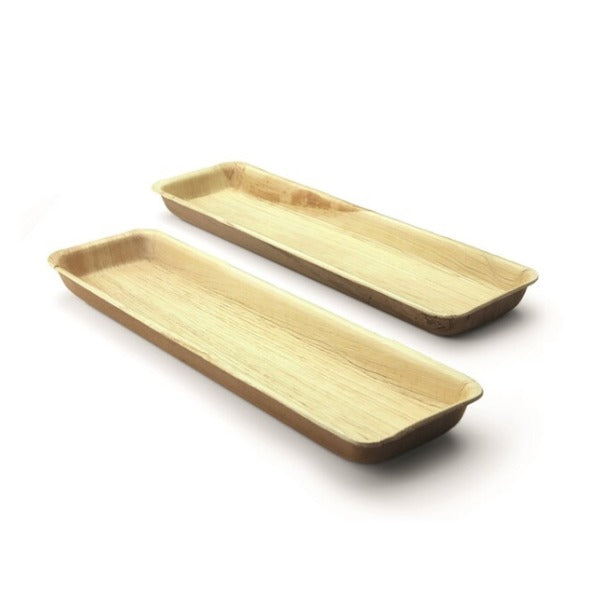 Schale rechteckig Palmblatt, braun, 330 × 90 × 25 mm – 120 Stück