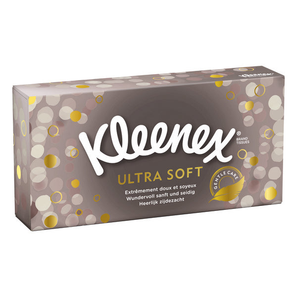 Kimberly-Clark Kleenex Ultra Soft Kosmetiktuch, 3-lagig, weiss, Box à 64 Tücher – 24 Boxen