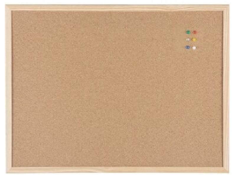 Pinnwand Bi-Office Basic mit Holzrahmen, Kork, 90 × 60 cm