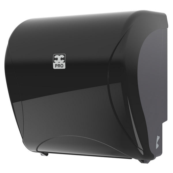 Bulkysoft Autocut Rollenhandtuchspender Essentia, schwarz, 330 × 320 × 230 mm – 1 Stück