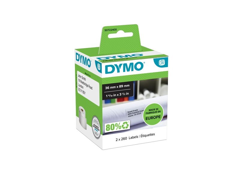 Adressetiketten DYMO LabelWriter S0722400, 36 × 89 mm, weiss