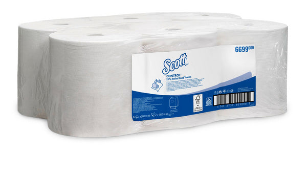 Handtuchrolle Scott Control Airflex, 2-lagig, weiss, 19,8 cm × 200 m