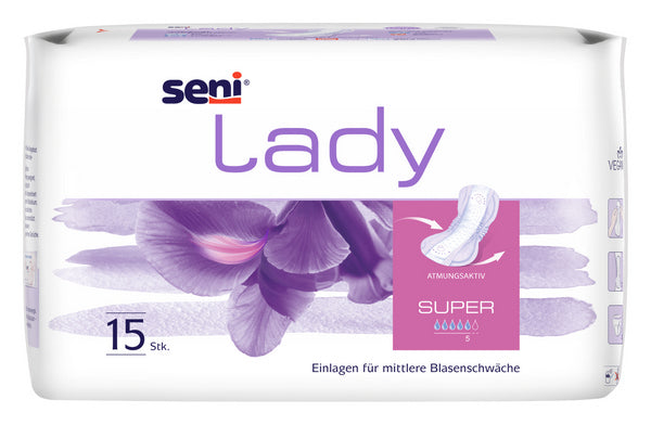 Einlagen Seni Lady Super, lila, 240 Stück – 1 Karton (16 × 15)