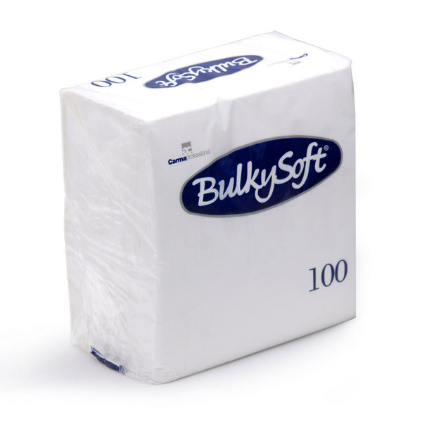 Cocktail-Servietten Bulkysoft 24 × 24 cm, Weiss
