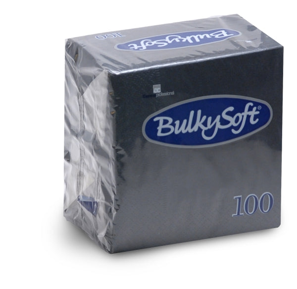 Cocktail-Servietten Bulkysoft 24 × 24 cm, Schwarz