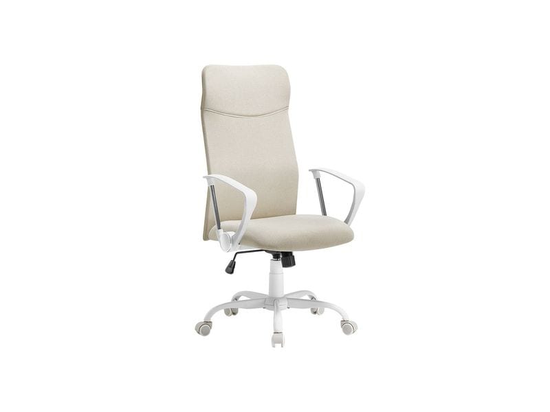Songmics Bürostuhl mit Armlehnen und Fusskreuz Beige