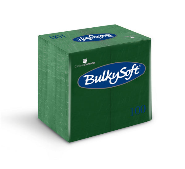 Servietten Bulkysoft 40 × 40 cm, 2-lagig, 1/8-Kopffalzung, Grün