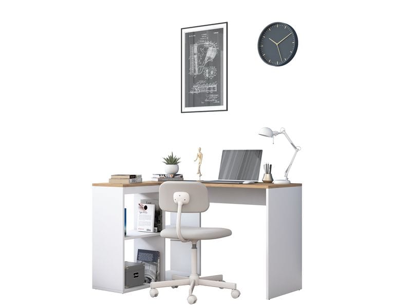 Woody Fashion Bürotisch Weiss, 120 x 74.8 x 50 cm