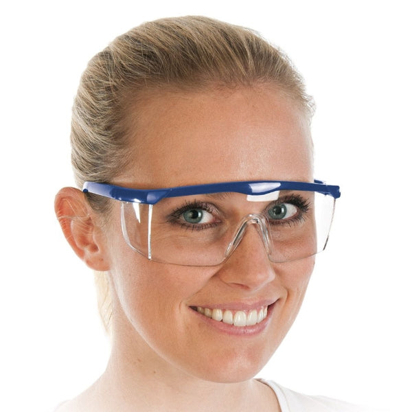 Schutzbrille „Fit", Polycarbonat, Bügel verstellbar, blau – 1 Stück