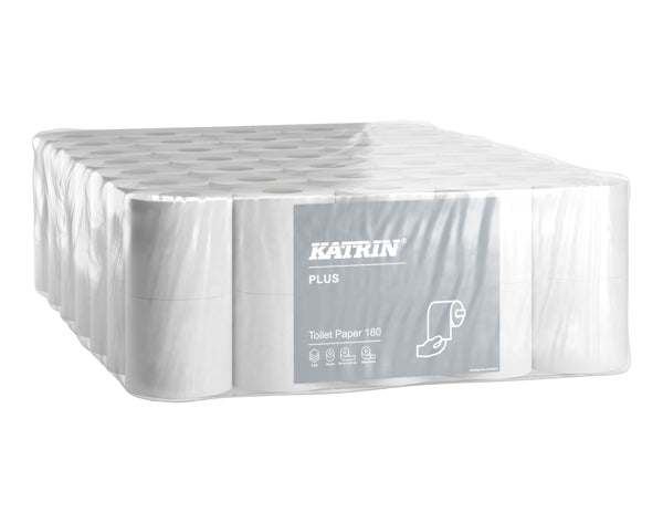 Katrin Plus Toilettenpapier Kleinrollen, Zellstoff, 4-lagig, 180 Blatt – 70 Rollen
