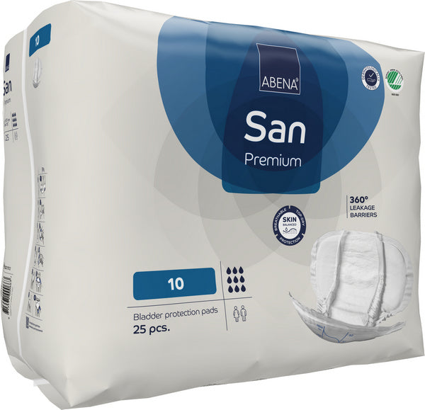 Abena San 10, blau, 100 Stück – 1 Karton (4 × 25)